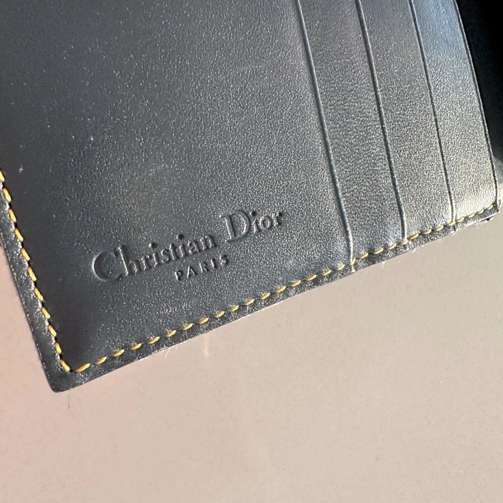 AUTH Christian Dior Trotter Wallet Navy Blue